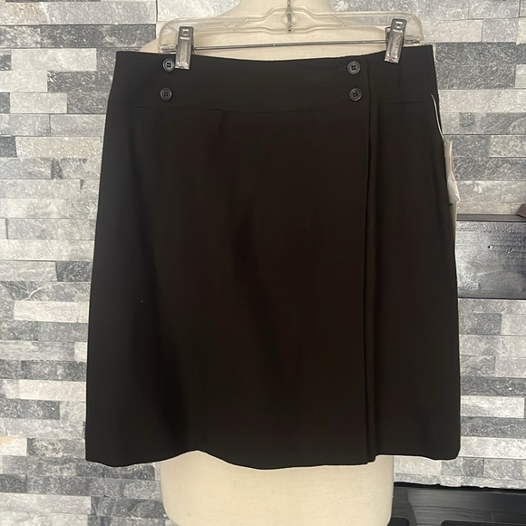 Chaus Women's Dark Brown Wrap Skirt, Size 8 Pencil Style - Picture 1 of 4
